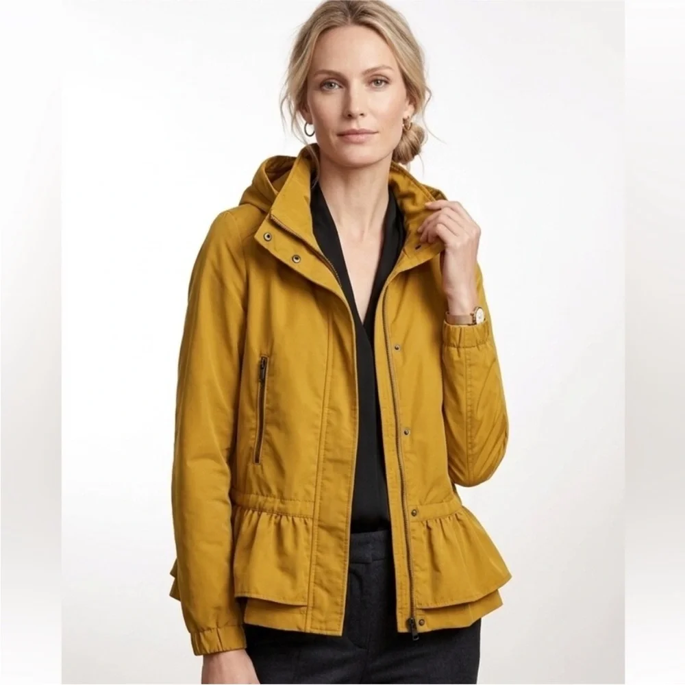 Zara Yellow Peplum Utility Jacket Size Small - Picture 3 of 12